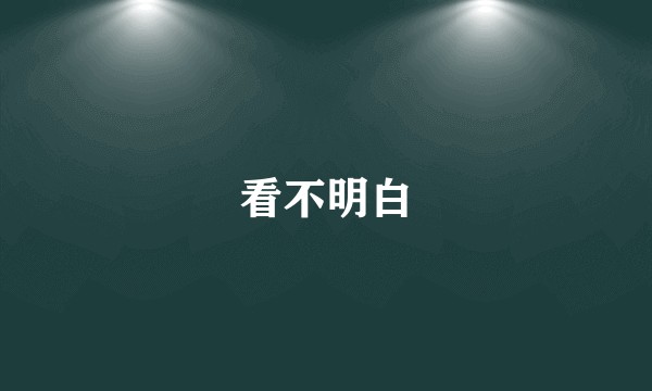 看不明白