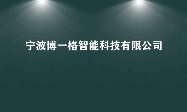 宁波博一格智能科技有限公司