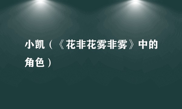 小凯（《花非花雾非雾》中的角色）