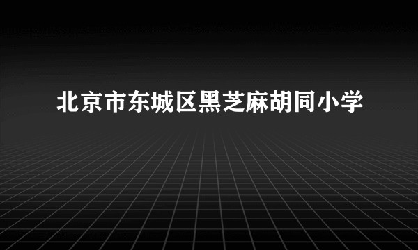 北京市东城区黑芝麻胡同小学