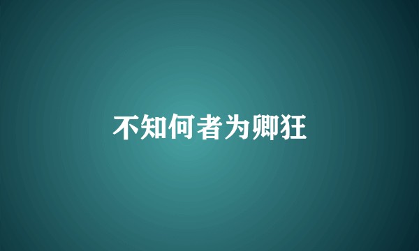 不知何者为卿狂