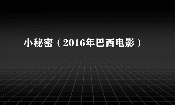 小秘密(2016年巴西电影)