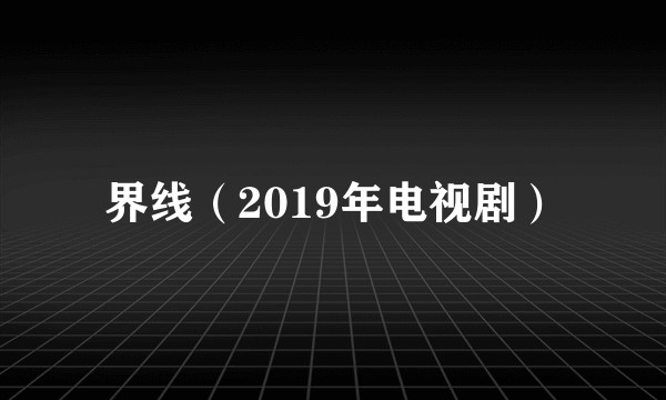 界线（2019年电视剧）