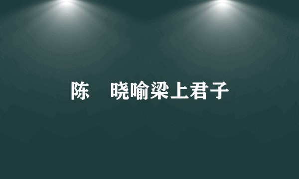 陈寔晓喻梁上君子