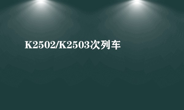 K2502/K2503次列车