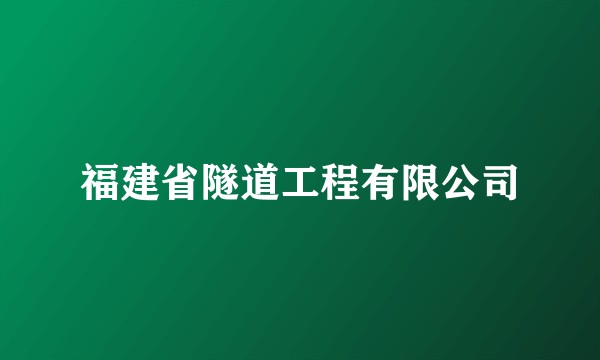 福建省隧道工程有限公司