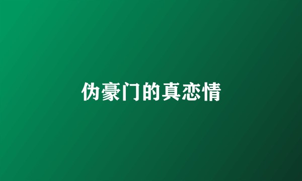 伪豪门的真恋情