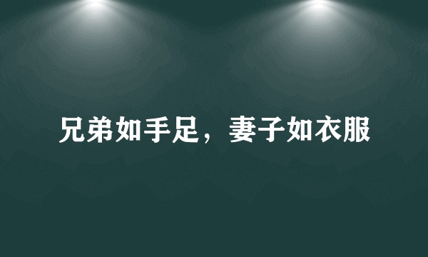 兄弟如手足，妻子如衣服