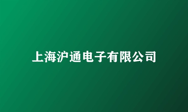 上海沪通电子有限公司