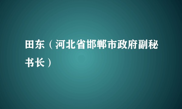 田东（河北省邯郸市政府副秘书长）