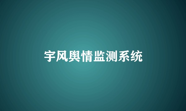 宇风舆情监测系统