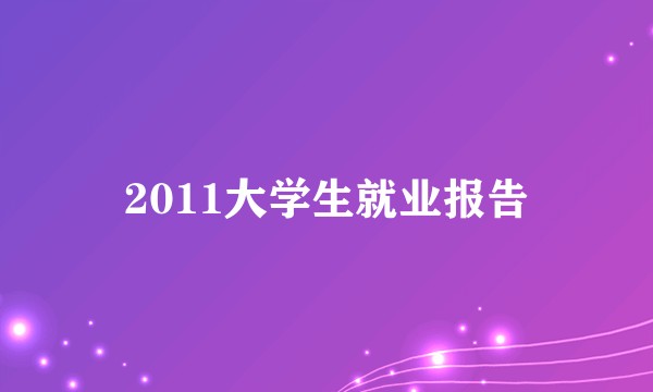2011大学生就业报告