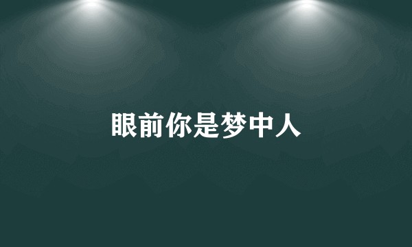 眼前你是梦中人