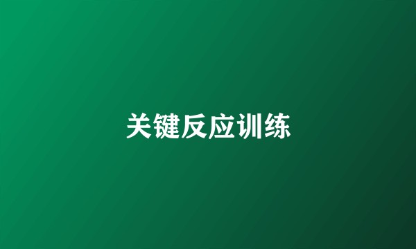 关键反应训练