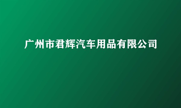广州市君辉汽车用品有限公司