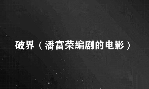 破界（潘富荣编剧的电影）