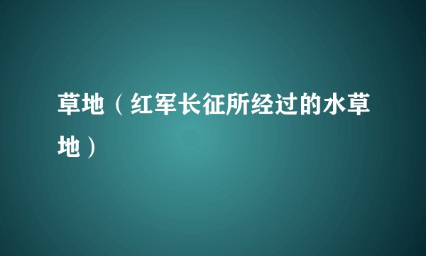 草地（红军长征所经过的水草地）