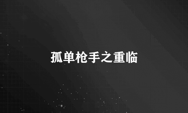 孤单枪手之重临