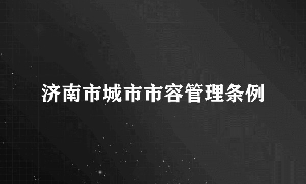 济南市城市市容管理条例