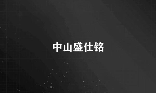 中山盛仕铭