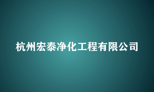 杭州宏泰净化工程有限公司