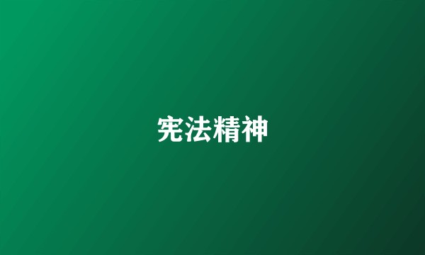 宪法精神