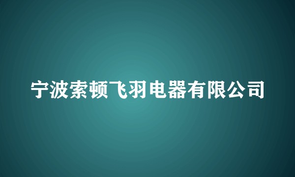 宁波索顿飞羽电器有限公司