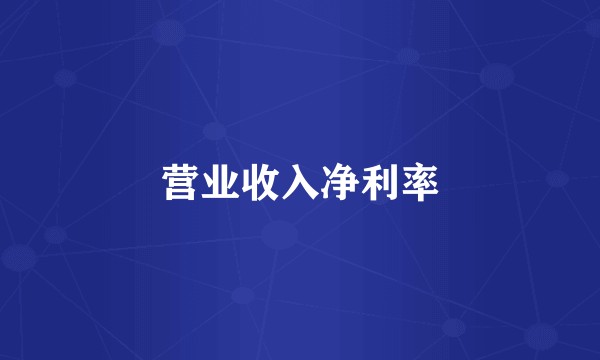 营业收入净利率