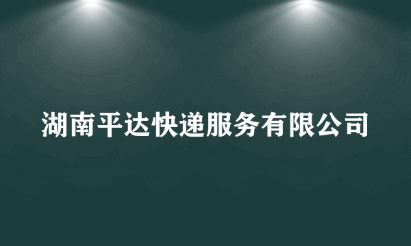 湖南平达快递服务有限公司