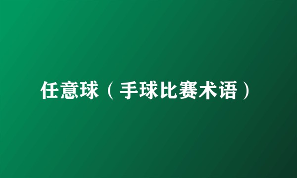 任意球（手球比赛术语）