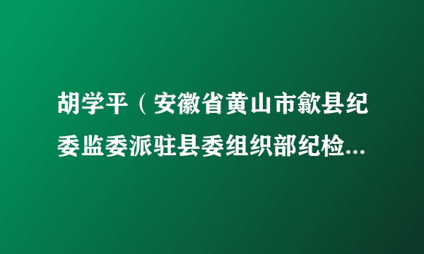 胡学平（安徽省黄山市歙县纪委监委派驻县委组织部纪检监察组组长）