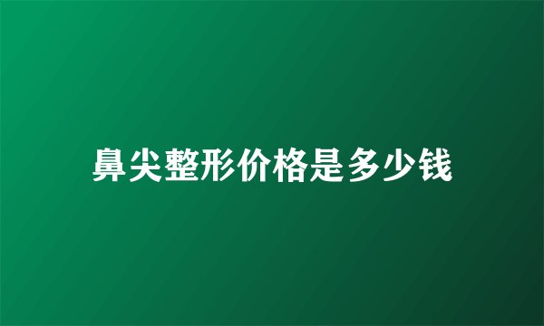 鼻尖整形价格是多少钱