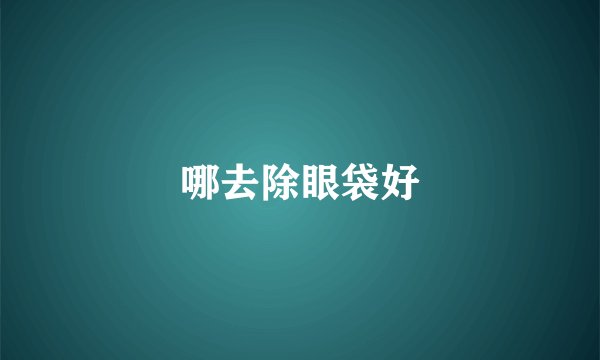 哪去除眼袋好