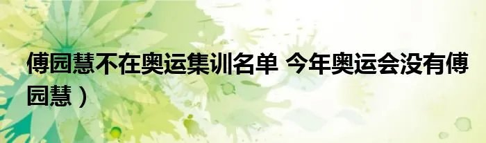 傅园慧不在奥运集训名单 今年奥运会没有傅园慧)