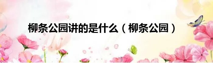 柳条公园讲的是什么(柳条公园)