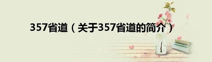 357省道（关于357省道的简介）
