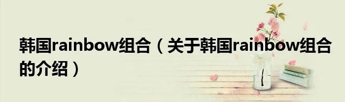 韩国rainbow组合（关于韩国rainbow组合的介绍）