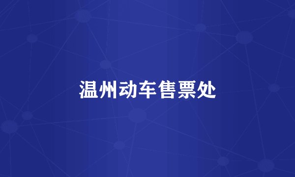 温州动车售票处