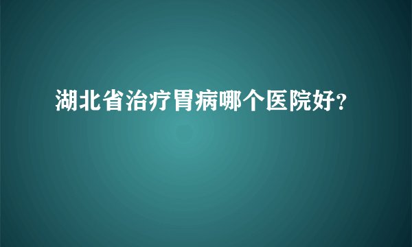 湖北省治疗胃病哪个医院好？