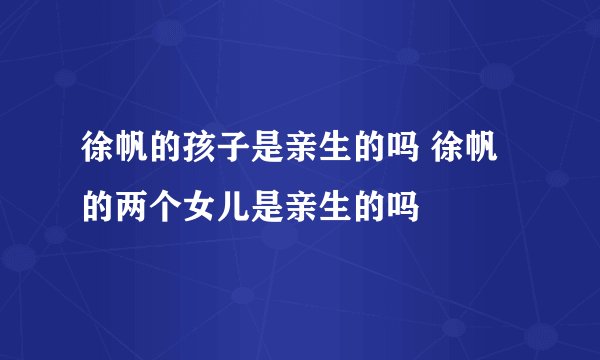 徐帆的孩子是亲生的吗 徐帆的两个女儿是亲生的吗