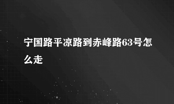 宁国路平凉路到赤峰路63号怎么走