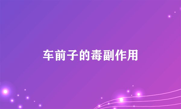 车前子的毒副作用