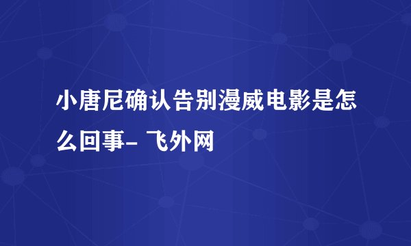 小唐尼确认告别漫威电影是怎么回事- 飞外网