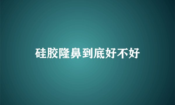 硅胶隆鼻到底好不好