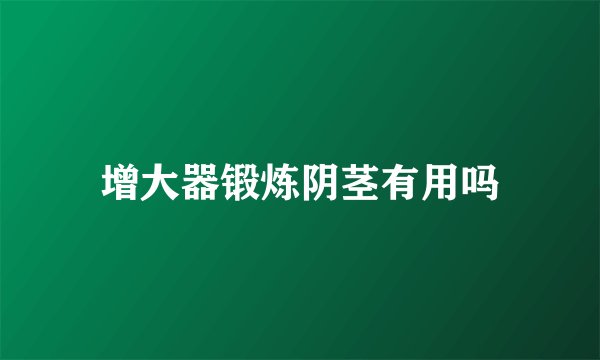 增大器锻炼阴茎有用吗