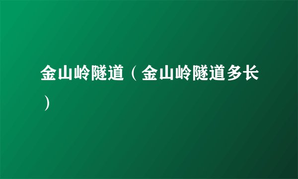 金山岭隧道(金山岭隧道多长)