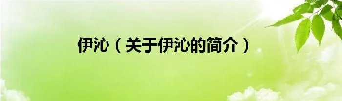 伊沁（关于伊沁的简介）
