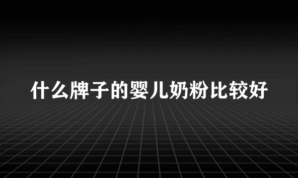 什么牌子的婴儿奶粉比较好