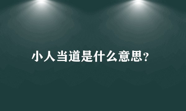 小人当道是什么意思?