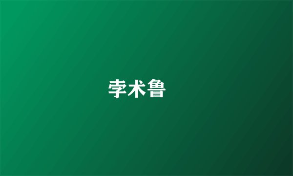 孛术鲁翀